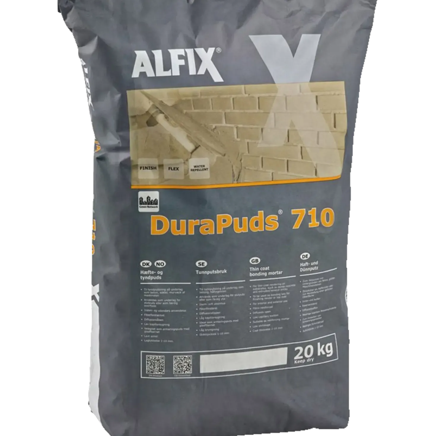 ALFIX, Durapuds 710 fiberpuds, 20 kg, grå