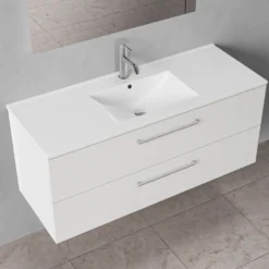 Badskab Milano 355CB 120 cm m/2 skuffer og vask 47x52x122 cmhvid
