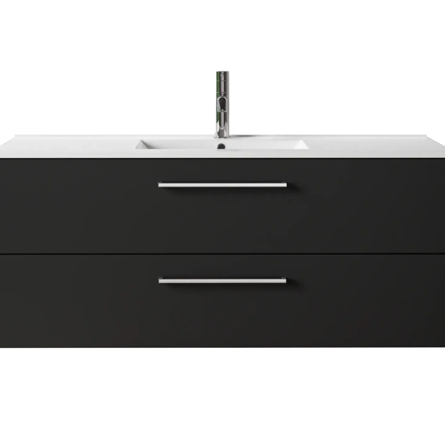 Badskab Milano med vask og 2 skuffer sort 120x45x52 cm
