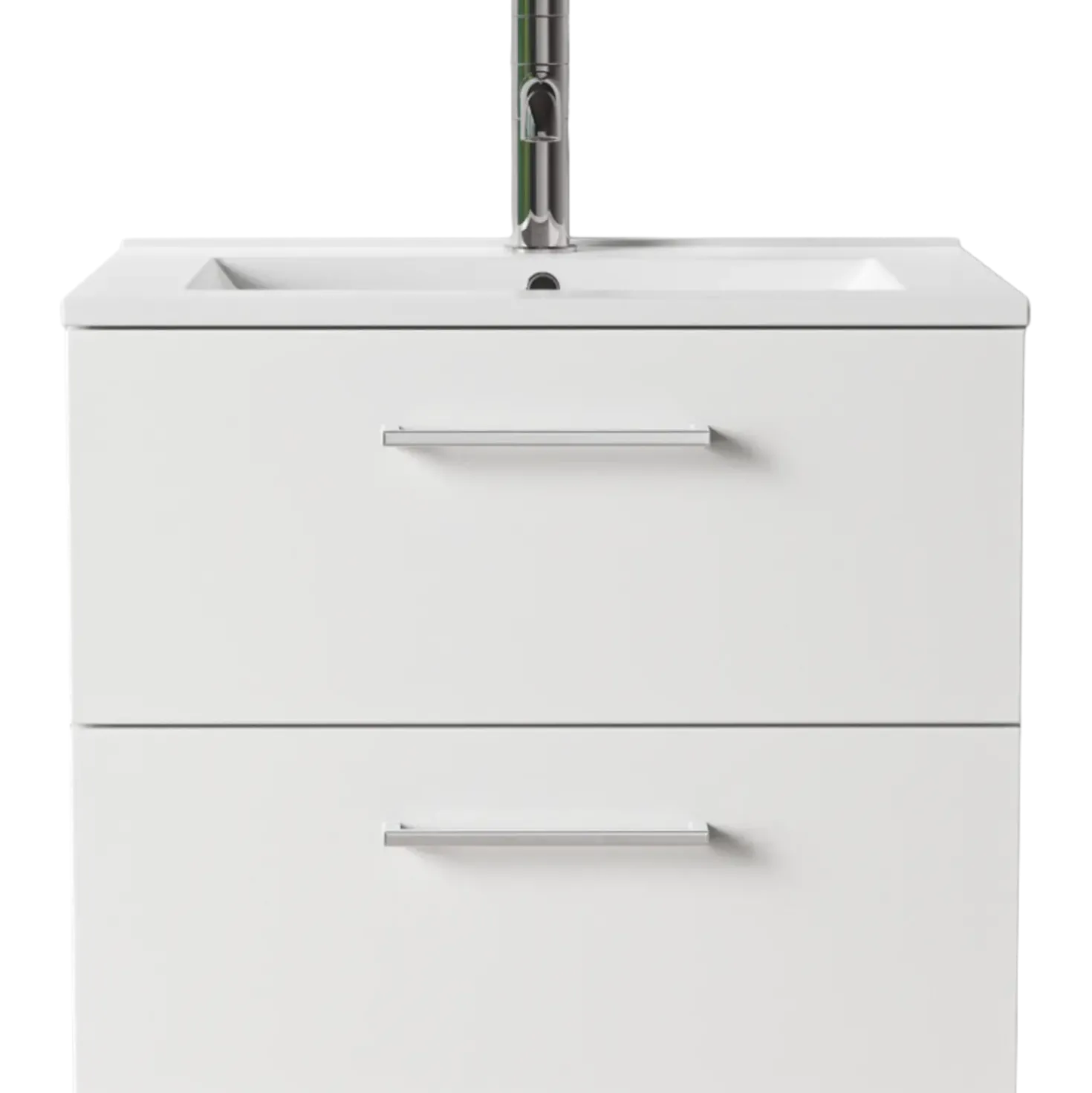Badskab Milano 2 skuffer m/vask hvid, 60 cm