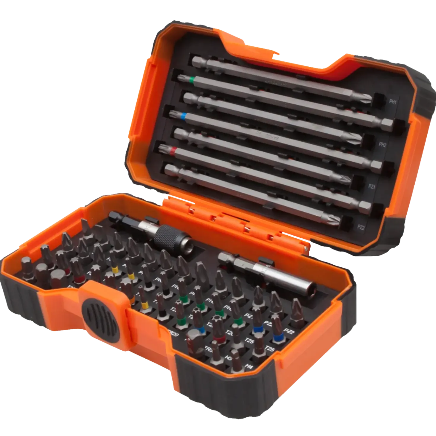 Bahco bitssæt 1/4" med farvering 54 dele