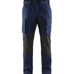 Blåklæder service bukser med stretch marineblå/sort str. D96