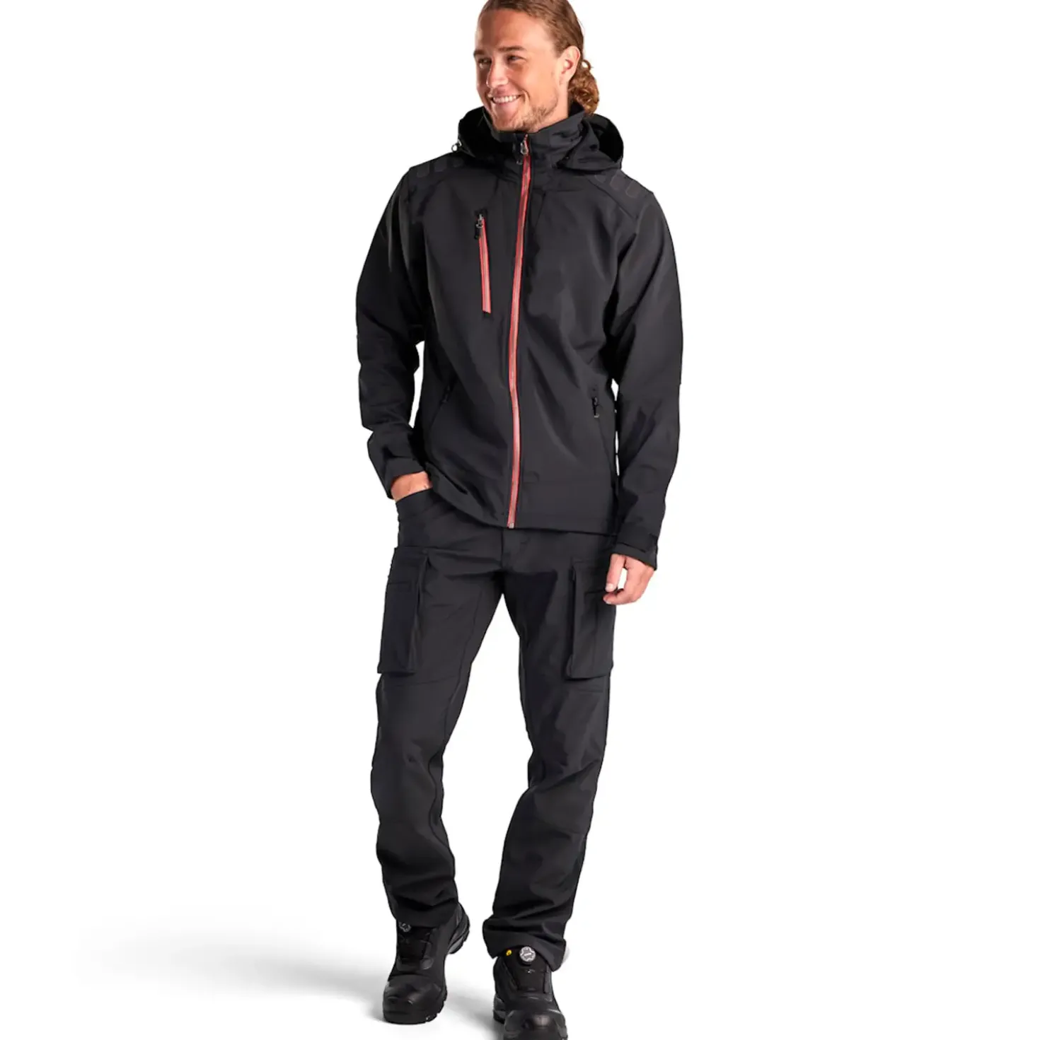 Blåklæder softshell jakke sort/rød str. 2XL