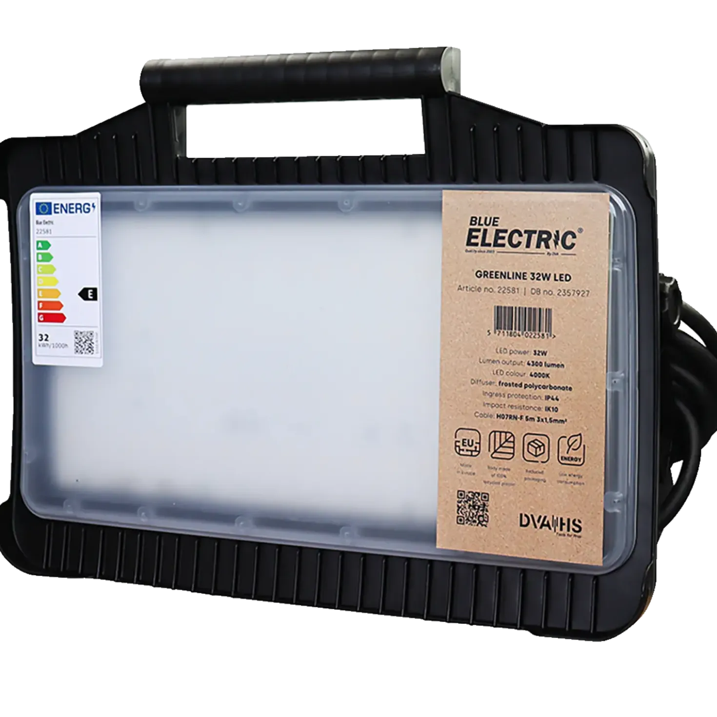BLUE ELECTRIC Arbejdslampe 32W GreenLine