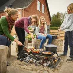 Bon-fire bålgrill m. riste i støbejern/foldb. ben