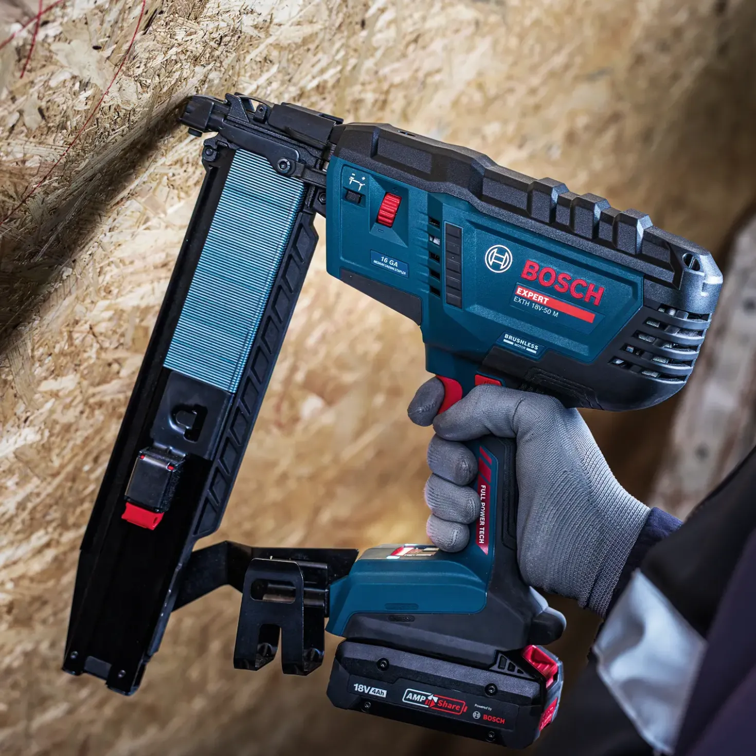 Bosch EXTH 18V-50m hæftepistol til træ solo