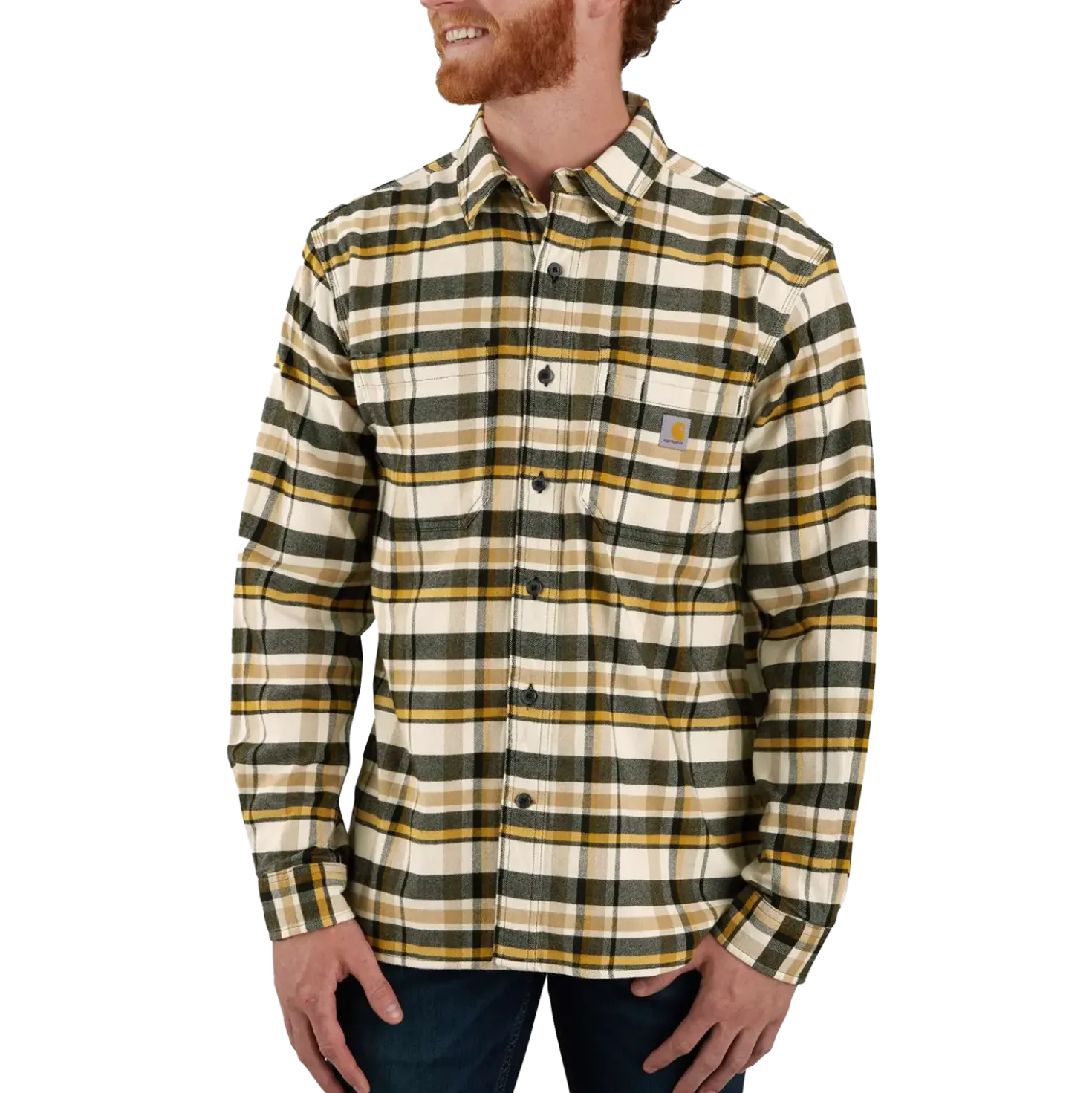 Carhartt flannel skjorte lys str. 2XL