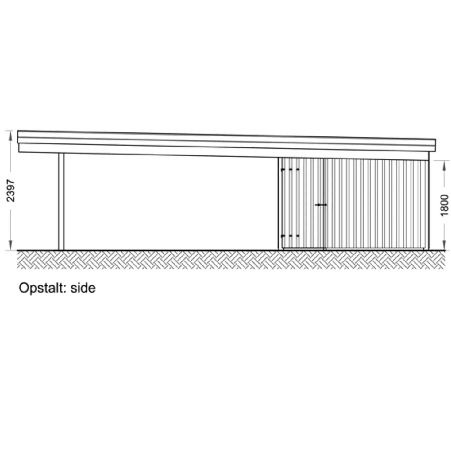 Christian dobbelt carport med redskabsrum 836x630 cm - m/plast trapeztag