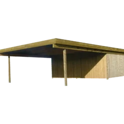 Christian dobbelt carport med redskabsrum 836x630 cm - m/plast trapeztag