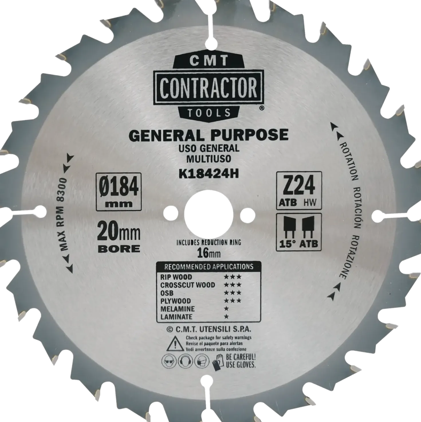 CMT contractor klingesæt Ø184x1,7x20 mm Z24W 10 stk.