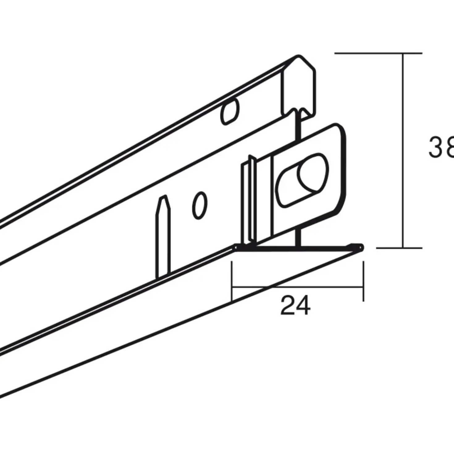 Connect T24 hovedprofil 3700x24 mm