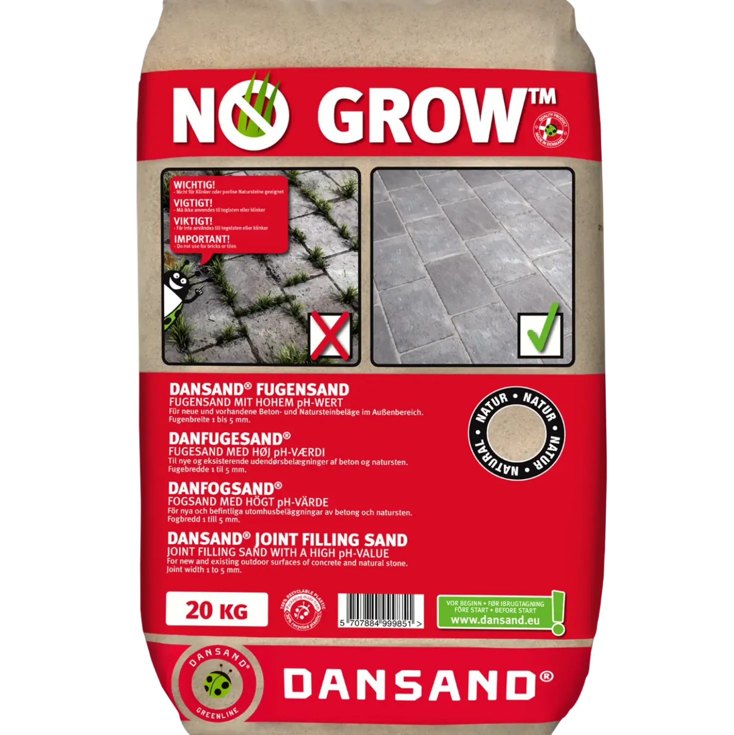 Dansand herregårds fugesand natur 20 kg