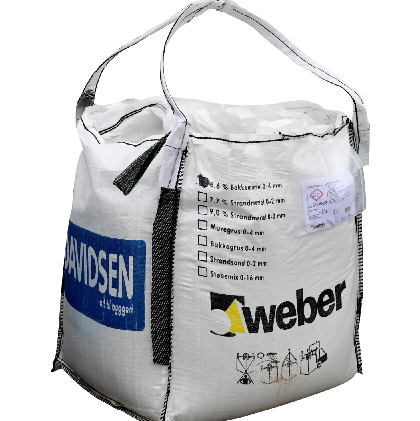 Davidsen 7,7% strandmørtel 0-2 mm BigBag á 500 L