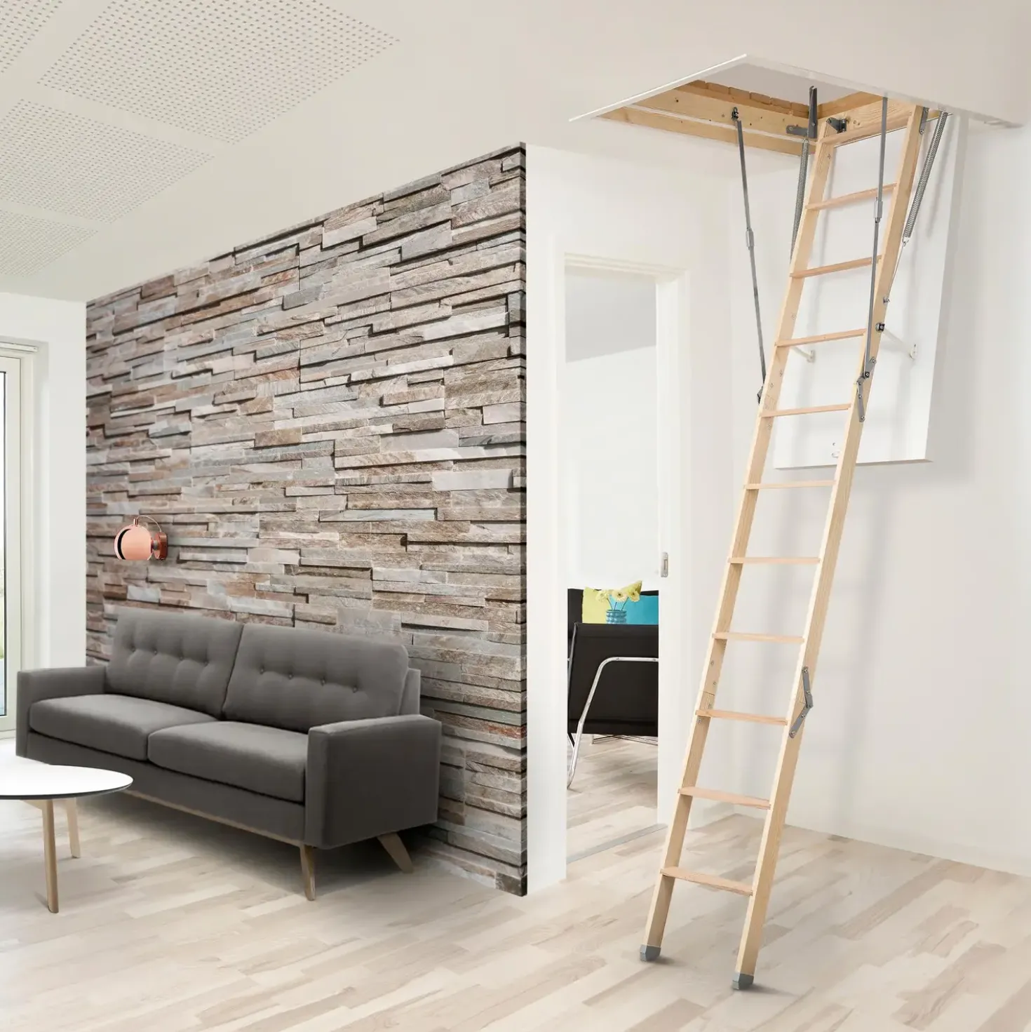DOLLE clickFIX56 lofttrappe 3-d træstige 67,6x14x117,5 cm