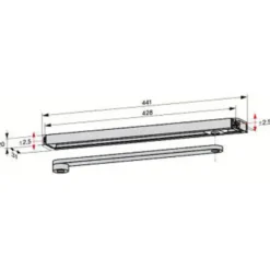 Dorma glideskinne t/dørlukker TS92 og TS93 sølv
