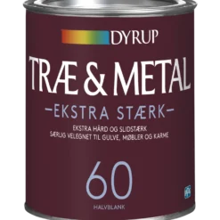 Dyrup træ og metalmaling ekstra stærk 60 hvid 1 L