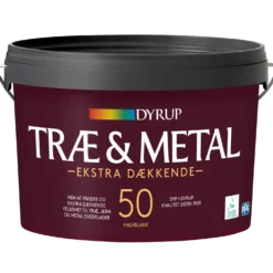 Dyrup træ og metalmaling ekstra dækkende 50 ral 9010 2,25 L
