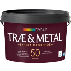 Dyrup træ og metalmaling ekstra dækkende 50 hvid 2,25 L
