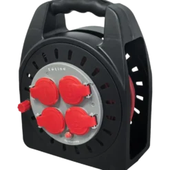 E-Line kabeltromle mini med 4 udtag 20 m