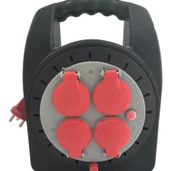 E-Line kabeltromle mini med 4 udtag 15 m