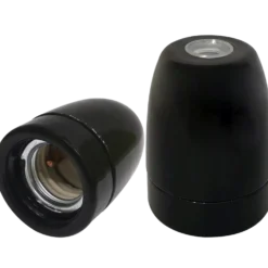 E-Line Porcelænsfatning E27 sort