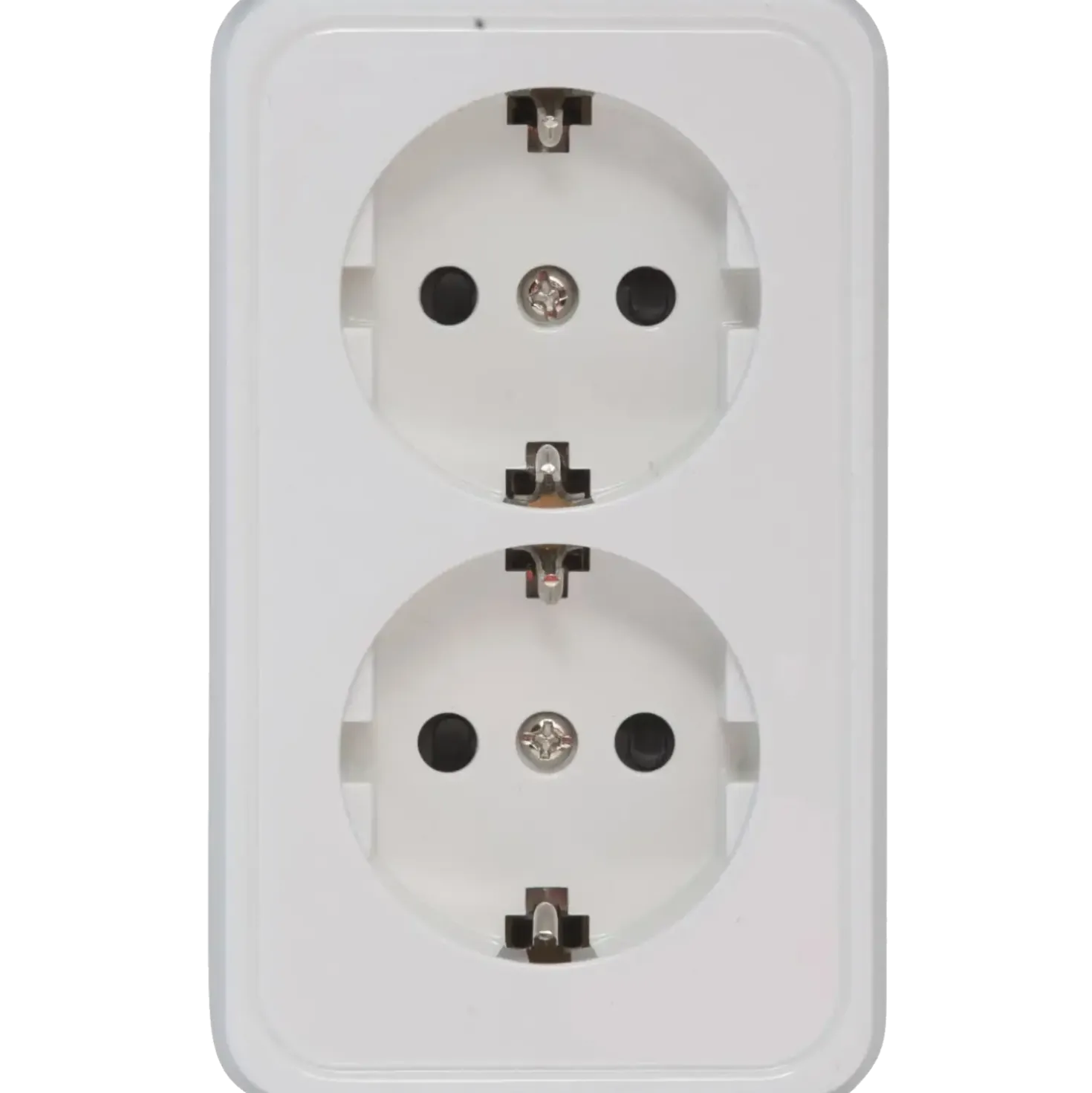 E-Line Schuko Dobbelt Udtag hvid