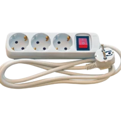 E-Line schuko stikdåse 3-vejs 1,5m 3x1,5 mm2
