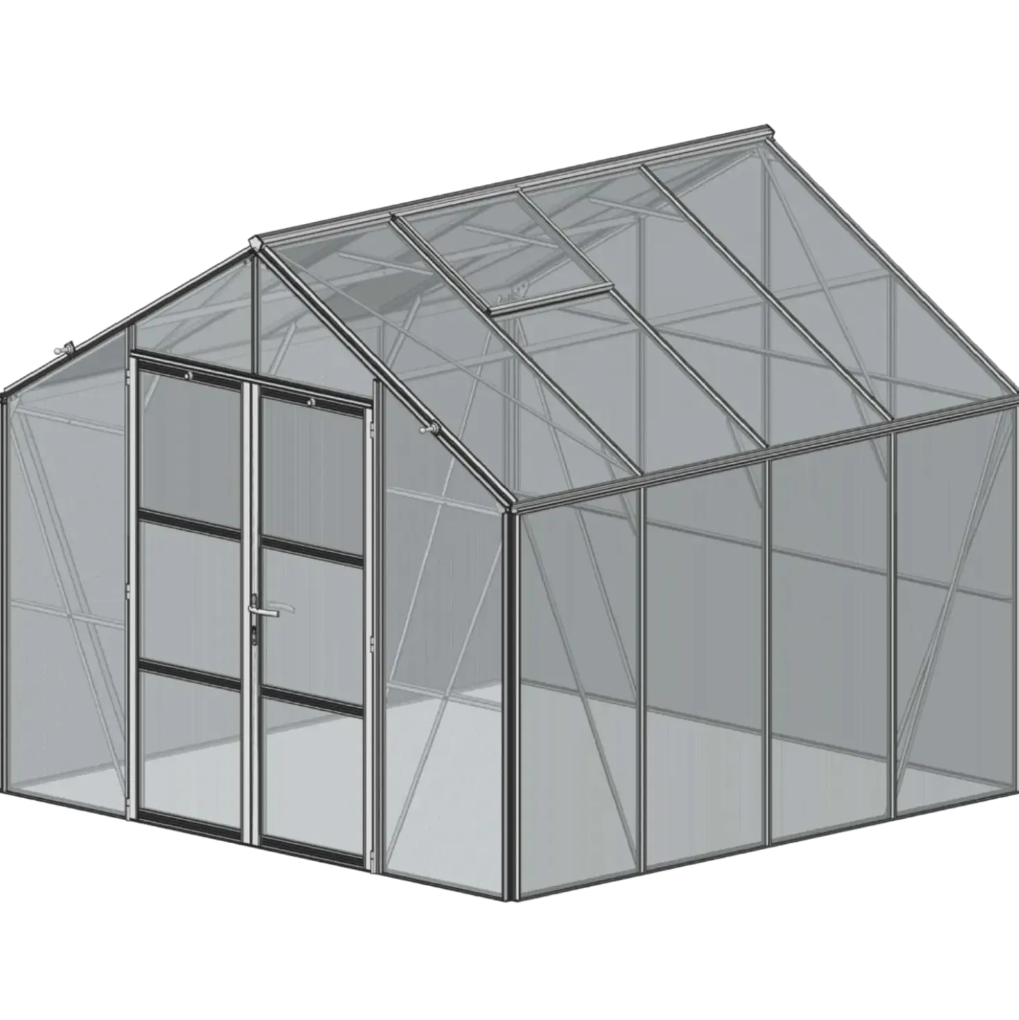Elmholm Exclusive drivhus antracit med hærdet glas, inkl. sokkel 9,01 m²