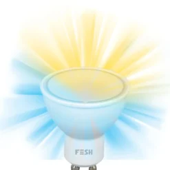 FESH LED spot kold/varm GU10 5W Ø50 mm hvid