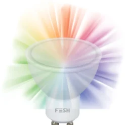 FESH LED spot multicolur GU10 5W Ø50 mm hvid 3 pak