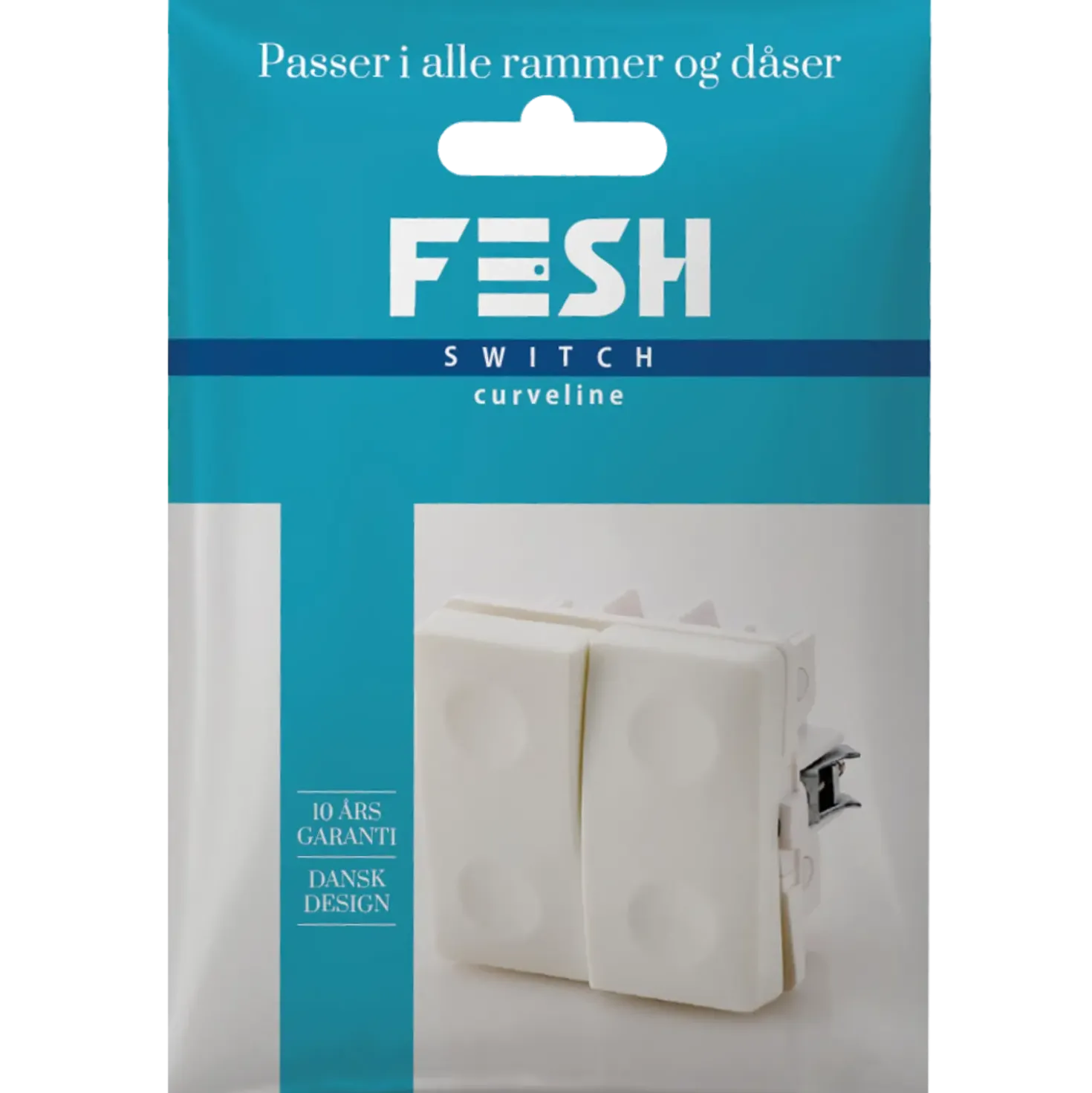 FESH SWITCH Curveline korrespondance afbryder dobbelt 1,0 hvid
