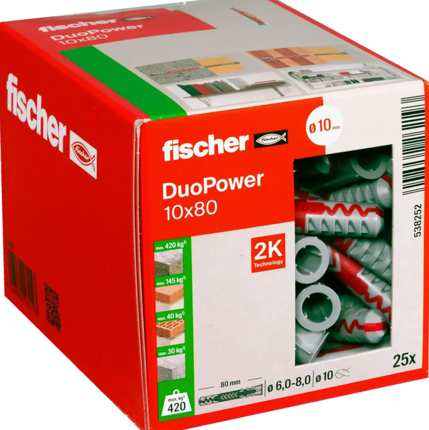 Fischer duopower 10x80 DIY 25 stk.