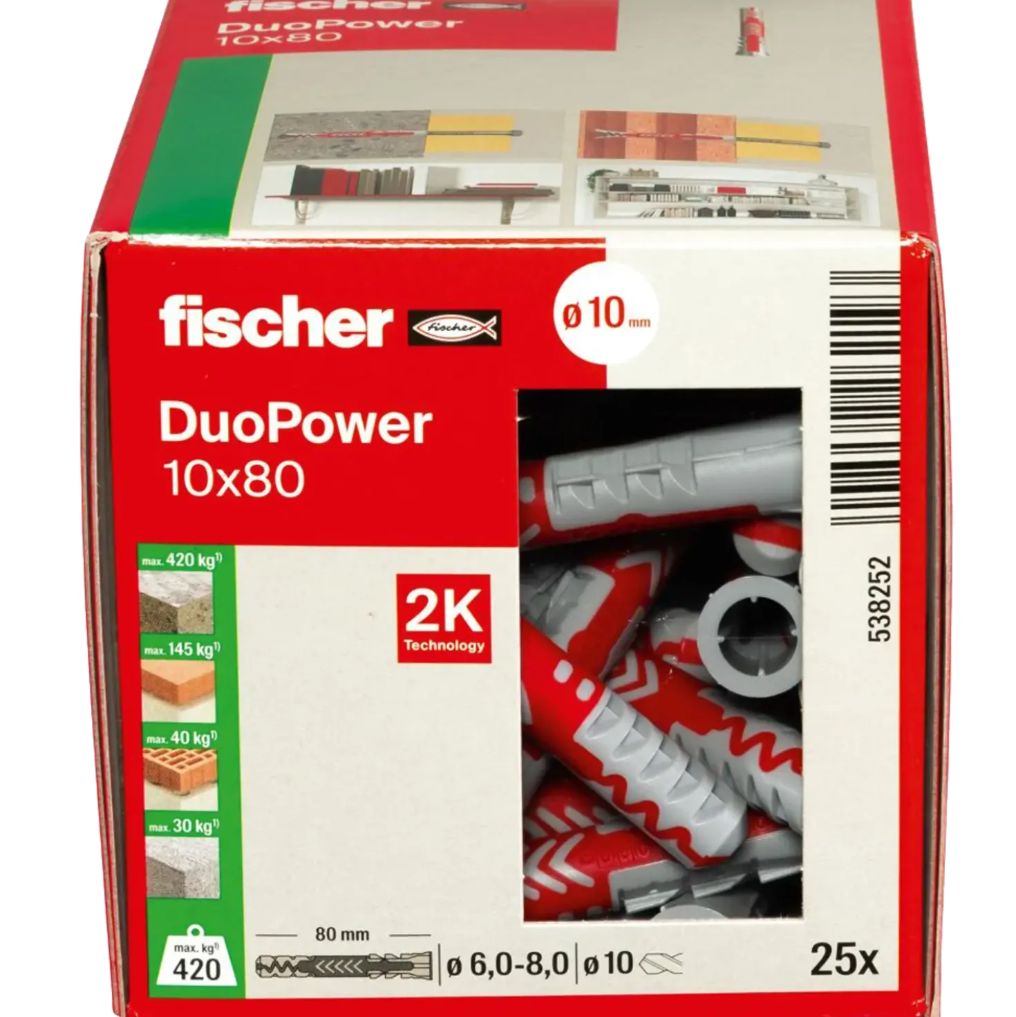Fischer duopower 10x80 DIY 25 stk.