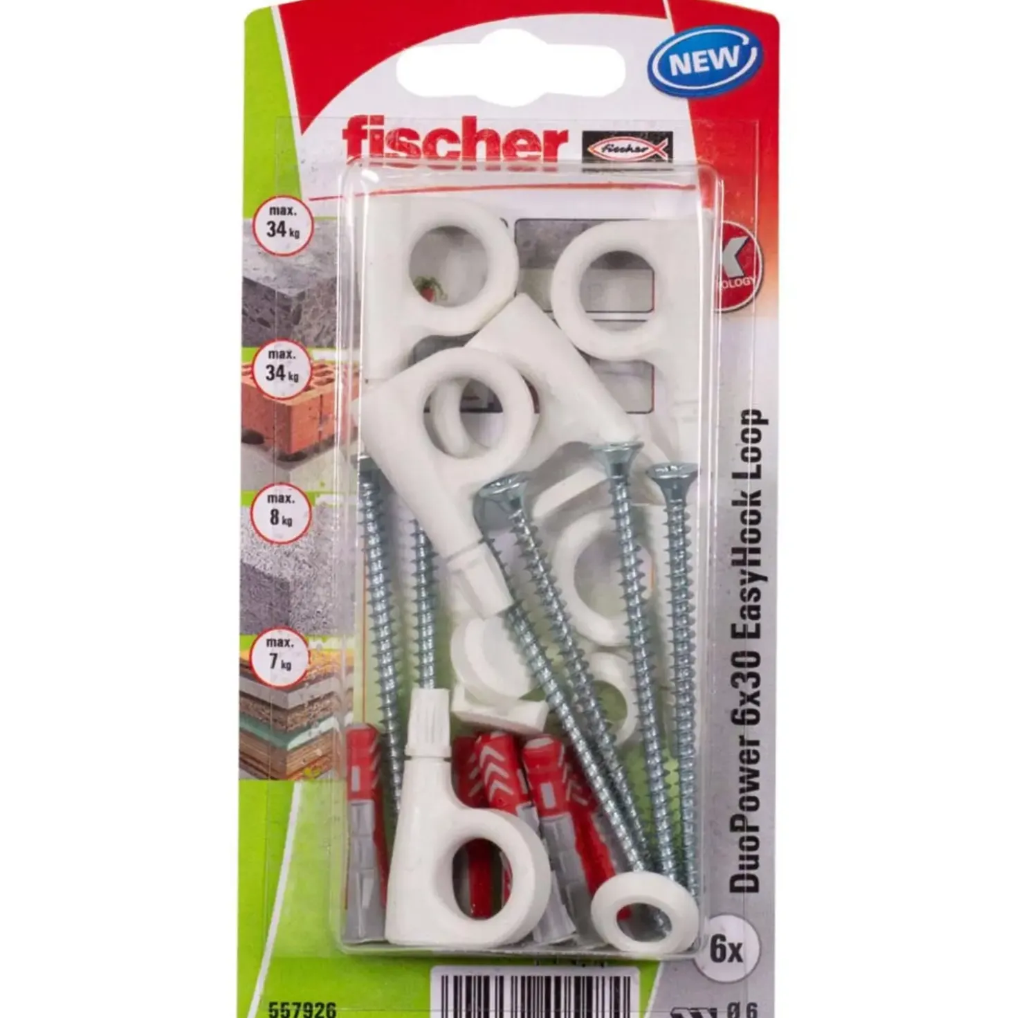 Fischer EasyHook Løkke DuoPower 6x30 mm 6 stk