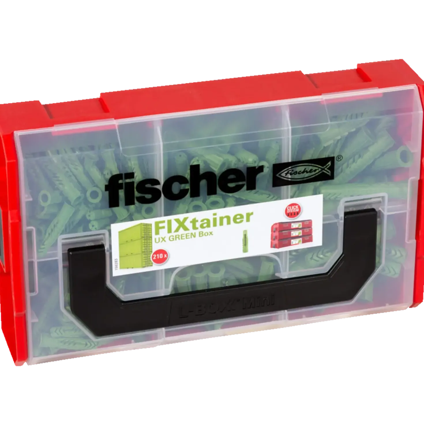 Fischer Fixtainer UX Green sortimentskasse 210 dele