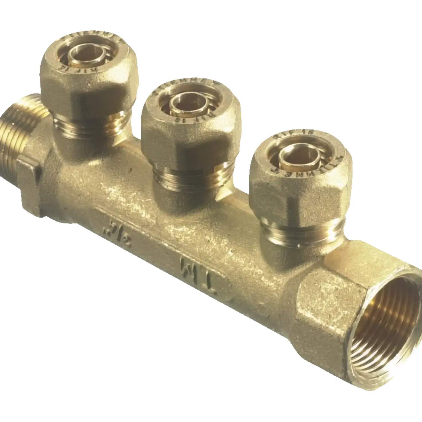 Fordelerrør til PEX gulvvarmeslange 3/4" 3x20 mm.