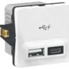 Fuga Kombi 2xUSB lader 2,4A hvid