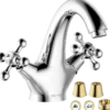 Geyser magnolia håndvask armatur krom/guld