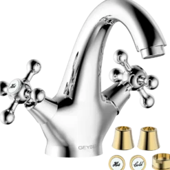 Geyser magnolia håndvask armatur krom/guld
