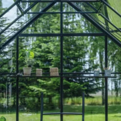 Halls ICON 8 8,1 m² sort m/3 mm delt glas og fundament