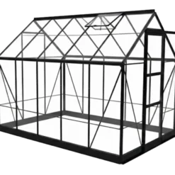 Halls ICON 6 6,1 m² sort m/3 mm delt glas og fundament