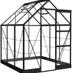 Halls ICON 6 3,7 m² sort m/3 mm delt glas og fundament