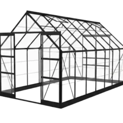 Halls ICON 8 11,2 m² sort m/3 mm hærdet glas og fundament