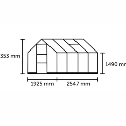 Halls ICON 6 4,9 m² sort m/3 mm hærdet glas og fundament