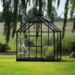 Halls ICON 6 2,5 m² sort m/3 mm hærdet glas og fundament