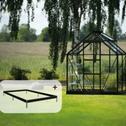 Halls ICON 6 2,5 m² sort m/3 mm hærdet glas og fundament