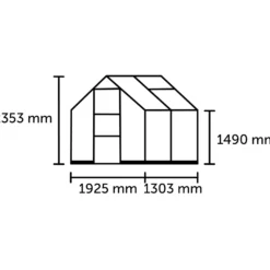 Halls ICON 6 2,5 m² sort m/3 mm hærdet glas og fundament