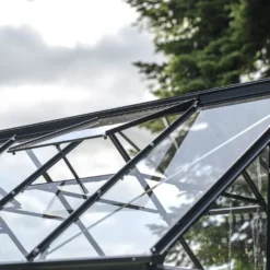 Halls ICON Planthouse 6 7,3 m² sort m/3 mm hærdet glas og fundament