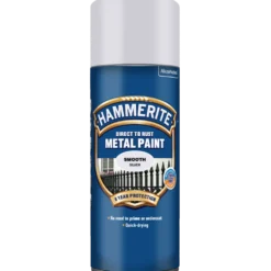 Hammerite glat-effekt metalmaling spray sølv 400 ml