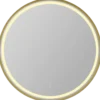 Hasle spejl, Ø80 cm LED messingramme 80x3,5x80 cm